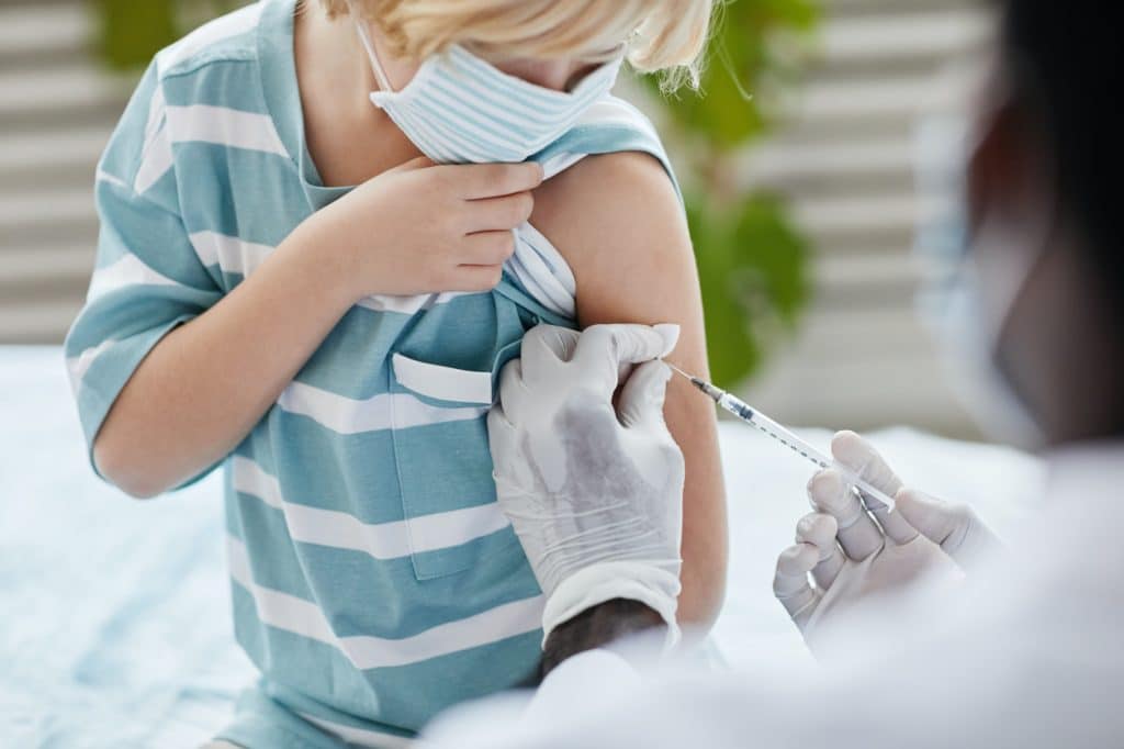 Little Boy Getting Vaccine
