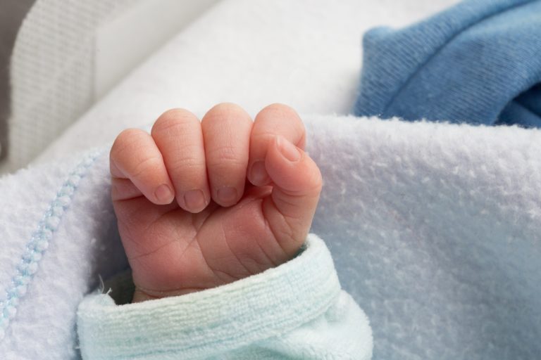 Little hand of premature baby